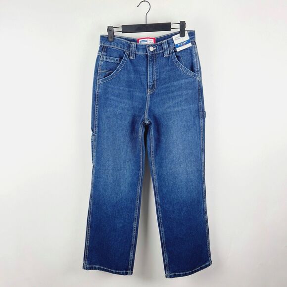 Old Navy 90s Baggy Carpenter Jeans Boy's Painters Pants Reissue Blue Denim NWT - Picture 1 of 16